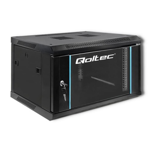 Szafa RACK Qoltec 19" | 6U | 600x370x450 | Czarna | Wisząca - 1128740