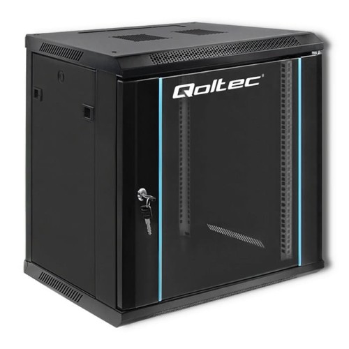 Szafa RACK Qoltec 19" | 12U | 600x635x450 | Czarna | Wisząca - 1308314