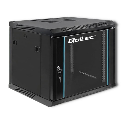 Szafa RACK Qoltec 19" | 9U | 600x500x600 | Czarna | Wisząca - 1128722
