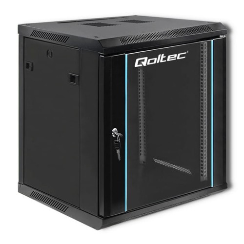 Szafa RACK Qoltec 19" | 12U | 600x635x600 | Czarna | Wisząca - 1128770