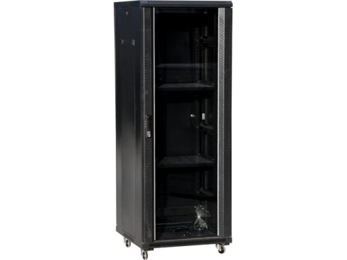 Q-LANTEC SZAFA TELEINFORMATYCZNA DRZWI PRZEDNIE SZKLANE 36U 600X600 CZARNY FLAT PACK - 1128764