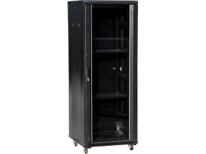 Szafa zamykana na zamek A-LAN SS-42U-600-800-01-C (42U; 19''; 2050mm / 600mm / 800 mm; stojąca; Otwierane, Pełne, Szklane; 600 kg; kolor czarny)
