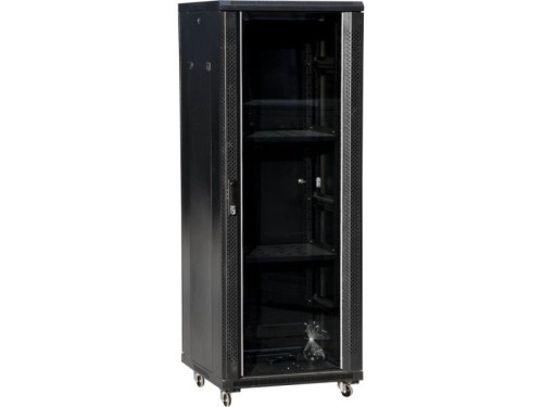 Q-LANTEC SZAFA TELEINFORMATYCZNA DRZWI PRZEDNIE SZKLANE 42U 600X600 CZARNY FLAT PACK - 1128738