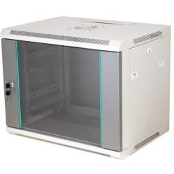 Szafa jednosekcyjna A-LAN SW-18U-600-450-N-DSJ-OP-RP-B-S (18U; 933mm / 600mm / 450 mm; wisząca; Otwierane, Szklane; 19''; kolor szary) - 1607294