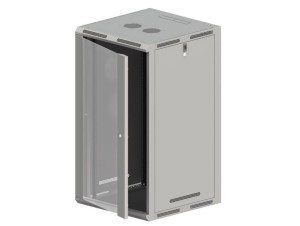 Szafa rack A-LAN SW-18U-600-600-N-DSJ-OP-RP-B-S (18U; 900mm / 570mm / 600 mm; wisząca; Szklane; 19''; kolor szary)