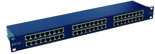 EmiterNet Panel 19", 48xRJ45 STP kat.6 (1U) z półką, niebieski - 1659563