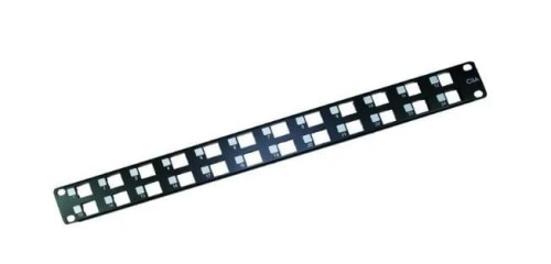 EmiterNet Panel 19" 24xRJ45 STP (1U) dla gniazd RJ45 kat.6A, nieuzbrojony, z półką, niebieski - 1659535