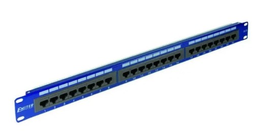 EmiterNet Panel 19 &quot,24xRJ45 UTP cat.6 1U melynas DCN / PPFA-951K-248-C6 - 1659542
