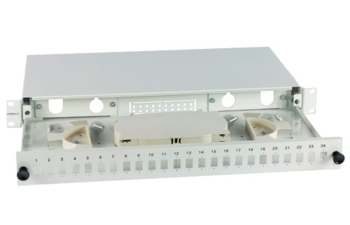 EmiterNet Przełącznica wysuwana 19" 1U 24xSC simplex, szara - 1659552