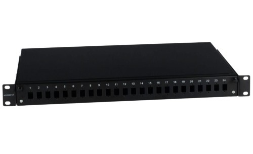 EmiterNet Przełącznica wysuwana 19" 1U 24xSC simplex teleskopowa, czarna - 1659553