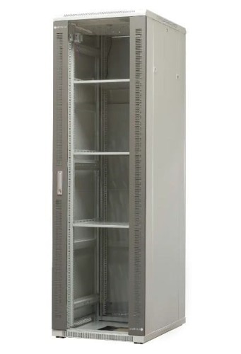 EmiterNet Szafa ramowa stojąca 42U, drzwi przód blacha/szkło, 600x800x1980mm (szer./gł./wys.) - 1659585
