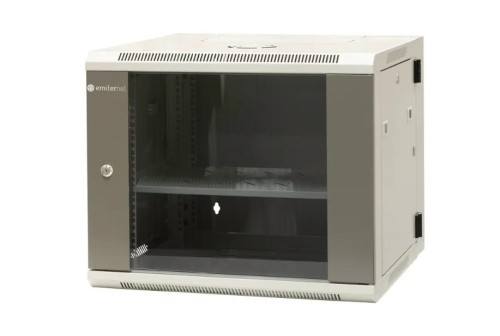 EmiterNet Szafa wisząca dzielona 19" 9U, drzwi blacha/szkło, 600×550×500mm szer./gł./wys. - 1659619