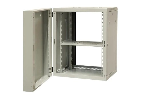 EmiterNet Szafa wisząca dzielona 19" 15U, drzwi blacha/szkło, 600×550×770mm szer./gł./wys. - 1659624
