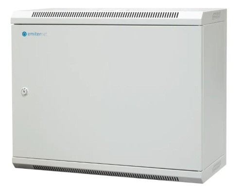 EmiterNet Szafa wisząca niedzielona płytka 19'' 9U, drzwi całe z blachy, 600×300×500mm szer./gł./wys - 1659663