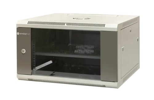 EmiterNet Szafa wisząca niedzielona 19'' 6U, drzwi blacha/szkło,  600×600×370mm szer./gł./wys. - 1659610