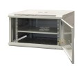 EmiterNet Szafa wisząca niedzielona 19'' 6U, drzwi całe z blachy, 600×600×370mm szer./gł./wys. - 1659654