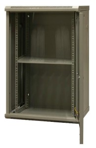 EmiterNet Szafa wisząca niedzielona 19'' 18U, niezmontowana, drzwi blacha/ szkło, 600x450x910mm szer./gł./wys.