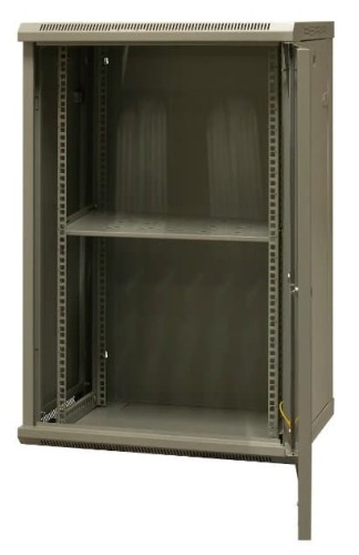 EmiterNet Szafa wisząca niedzielona 19'' 18U, niezmontowana, drzwi blacha/ szkło, 600x450x910mm szer./gł./wys. - 1659639