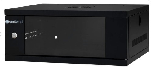 EmiterNet Szafa wisząca lekka niedzielona 19'' 4U, drzwi blacha/szkło, 550×450×230mm szer./gł./wys. - 1659634