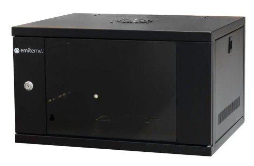EmiterNet Szafa wisząca lekka niedzielona 19'' 6U, drzwi blacha/szkło, 550×450×320mm szer./gł./wys. - 1659653