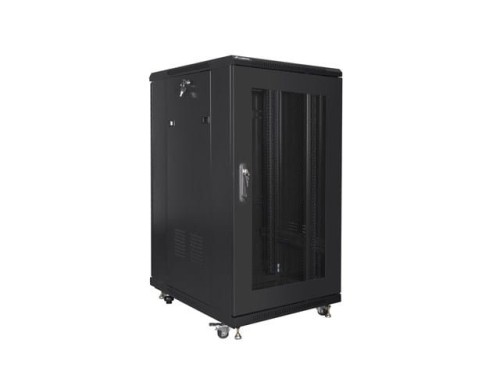 LANBERG SZAFA RACK STOJĄCA 19" 22U 600X800 DRZWI PERFOROWANE CZARNA (FLAT PACK) - 1732147