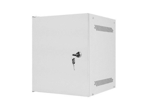 Szafa instalacyjna Rack wisząca 10" 6U 280x310mm szara Lanberg (flat pack) drzwi metalowe - 935318