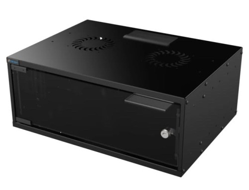 MIRSAN SZAFA RACK 19" WISZĄCA 4U 600MM CZARNA SZKLANE DRZWI FLAT PACK ( DO SAMODZIELNEGO MONTAŻU ) - 1188719