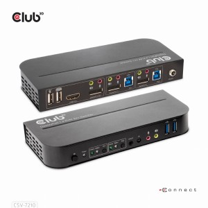 Club3D CSV-7210 DISPLAYPORT /HDMI KVM SWITCH FOR DUAL DISPLAYPORT 4K60HZ