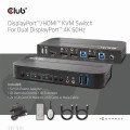 Club3D CSV-7210 DISPLAYPORT /HDMI KVM SWITCH FOR DUAL DISPLAYPORT 4K60HZ - 1065555
