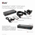 Club3D CSV-7210 DISPLAYPORT /HDMI KVM SWITCH FOR DUAL DISPLAYPORT 4K60HZ - 1065557