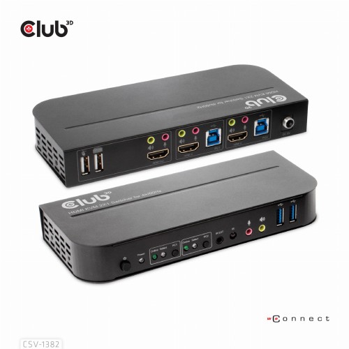 Club3D CSV-1382 HDMI KVM SWITCH FOR DUAL HDMI 4K60HZ - 1065559