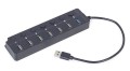 GEMBIRD HUB USB 7-PORTÓW (1 X USB 3.1 + 6 X USB 2.0) Z PRZEŁĄCZNIKAMI, CZARNY - 1437704