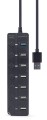 GEMBIRD HUB USB 7-PORTÓW (1 X USB 3.1 + 6 X USB 2.0) Z PRZEŁĄCZNIKAMI, CZARNY - 1437706