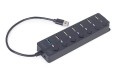 GEMBIRD HUB USB 7-PORTÓW (1 X USB 3.1 + 6 X USB 2.0) Z PRZEŁĄCZNIKAMI, CZARNY - 1437705