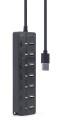 GEMBIRD HUB USB 7-PORTÓW (1 X USB 3.1 + 6 X USB 2.0) Z PRZEŁĄCZNIKAMI, CZARNY - 1437707