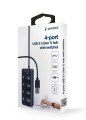 GEMBIRD HUB USB 3.1 (GEN 1) 4-PORTOWY Z PRZEŁĄCZNIKAMI, CZARNY - 1437693