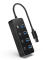 GEMBIRD HUB USB 3.1 (GEN 1) 4-PORTOWY Z PRZEŁĄCZNIKAMI, CZARNY - 1437689