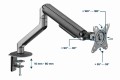 GEMBIRD BIURKOWE REGULOWANE RAMIĘ/UCHWYT NA MONITOR 17-32, VESA 100X100MM, DO 9 KG, KOLOR SZARY - 1735998