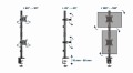 GEMBIRD BIURKOWE REGULOWANE RAMIĘ/UCHWYT NA 2 MONITORY 17-32, VESA 100X100MM, DO 9 KG - 1735971