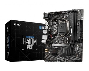 MSI H410M-PRO Socket 10th gen Intel 1200 mATX MB 2x DDR4 up to 2933 MHz 4x SATA 6Gb/s 1x M.2 4x USB 3.2