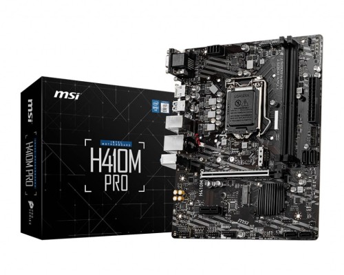 MSI H410M-PRO Socket 10th gen Intel 1200 mATX MB 2x DDR4 up to 2933 MHz 4x SATA 6Gb/s 1x M.2 4x USB 3.2 - 1653559