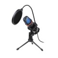 MIKROFON STOJĄCY POJEMNOŚCIOWY Z MEMBRANĄ AC-02 TRÓJNÓG USB LED - 1335011
