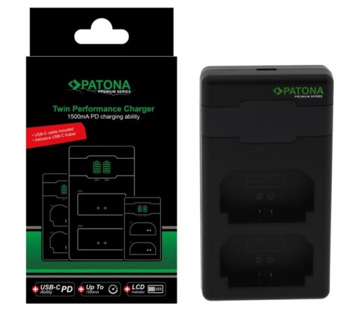 Ładowarka Patona Premium Twin Performance PD do Sony NP-FZ100 z kablem USB-C - 1338512
