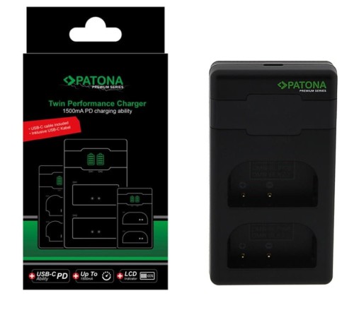 Ładowarka Patona Premium Twin Performance PD do Panasonic DMW-BLF19 z kablem USB-C - 1338545