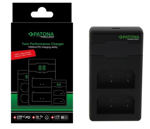 Ładowarka Patona Premium Twin Performance PD do Olympus BLX-1 OM-1 z kablem USB-C - 1338557