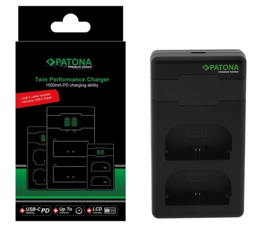Ładowarka Patona Premium Twin Performance PD do Canon LP-E6 LPE6 z kablem USB-C - 1338528
