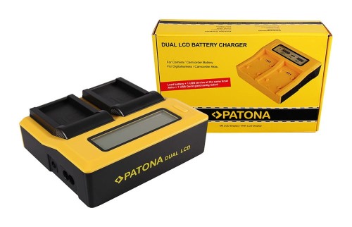 Ładowarka Patona DUAL LCD Canon LP-E17  składa się z ładowarki 1809 oraz adapterów 2 x 16836 - 1338487