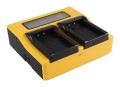 Ładowarka Patona DUAL LCD Canon LP-E17  składa się z ładowarki 1809 oraz adapterów 2 x 16836 - 1338488