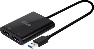 Splitter Club3D CSV-1477 USB A to DisplayPort™ 1.2  Dual Monitor 4K60Hz UHD Videosplitter