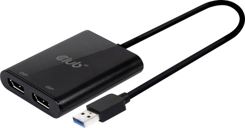 Splitter Club3D CSV-1477 USB A to DisplayPort™ 1.2  Dual Monitor 4K60Hz UHD Videosplitter - 1068507